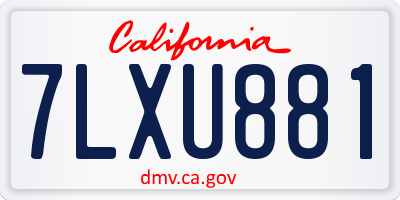 CA license plate 7LXU881