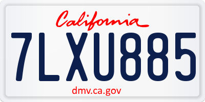 CA license plate 7LXU885