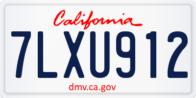 CA license plate 7LXU912