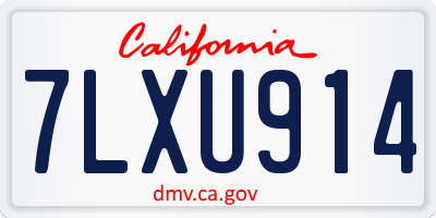 CA license plate 7LXU914