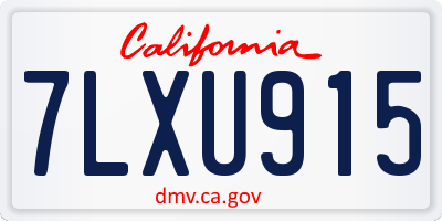 CA license plate 7LXU915