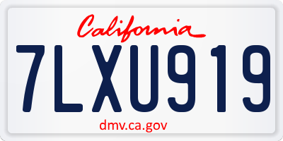 CA license plate 7LXU919
