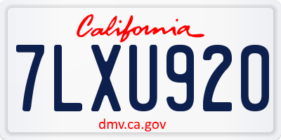 CA license plate 7LXU920