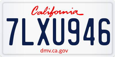 CA license plate 7LXU946