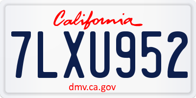 CA license plate 7LXU952