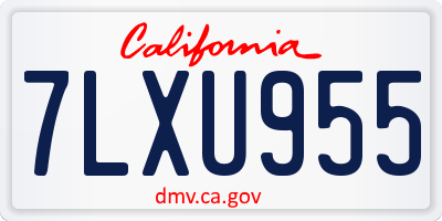 CA license plate 7LXU955
