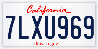 CA license plate 7LXU969