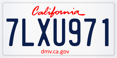 CA license plate 7LXU971