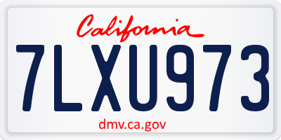 CA license plate 7LXU973