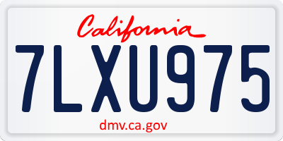 CA license plate 7LXU975