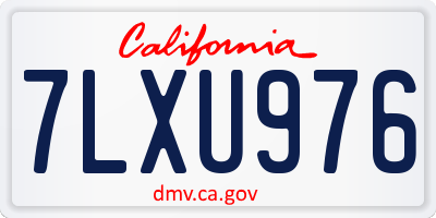 CA license plate 7LXU976
