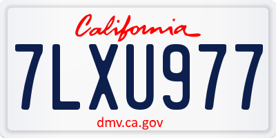 CA license plate 7LXU977