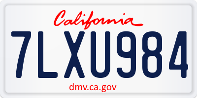 CA license plate 7LXU984