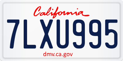 CA license plate 7LXU995