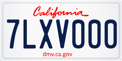 CA license plate 7LXV000