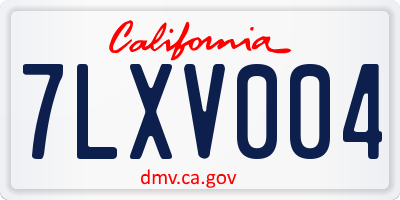 CA license plate 7LXV004