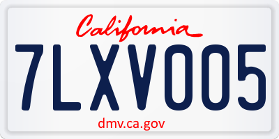 CA license plate 7LXV005
