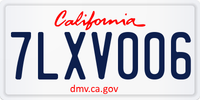 CA license plate 7LXV006