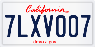 CA license plate 7LXV007