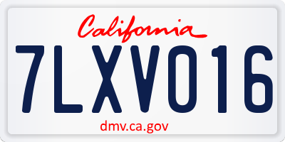 CA license plate 7LXV016