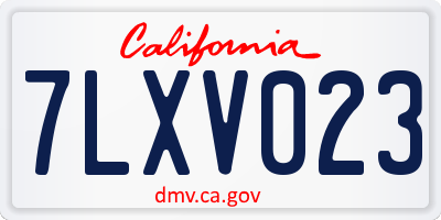 CA license plate 7LXV023