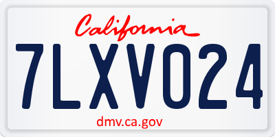 CA license plate 7LXV024
