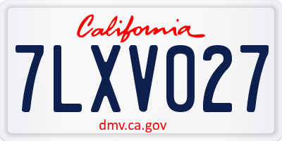 CA license plate 7LXV027
