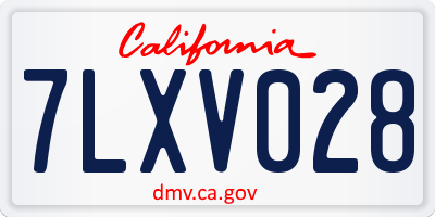 CA license plate 7LXV028