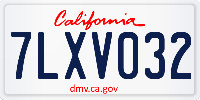 CA license plate 7LXV032