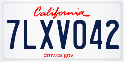 CA license plate 7LXV042
