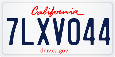 CA license plate 7LXV044