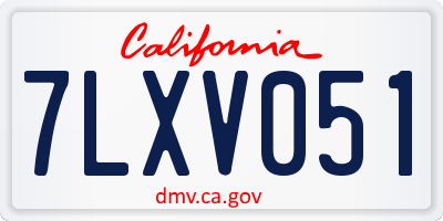 CA license plate 7LXV051