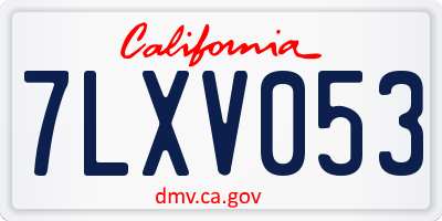 CA license plate 7LXV053