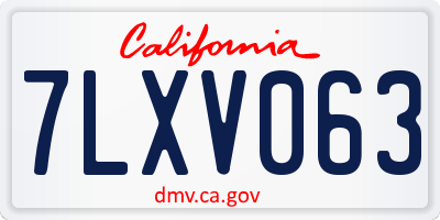 CA license plate 7LXV063