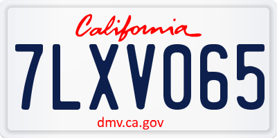 CA license plate 7LXV065