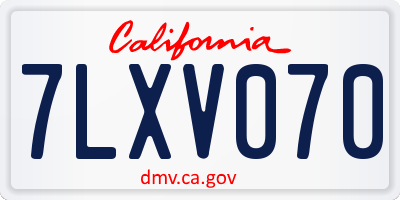 CA license plate 7LXV070