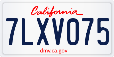 CA license plate 7LXV075
