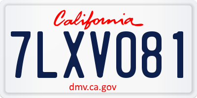 CA license plate 7LXV081