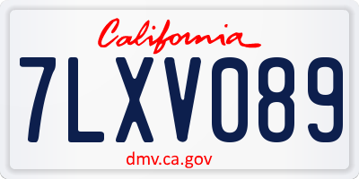 CA license plate 7LXV089