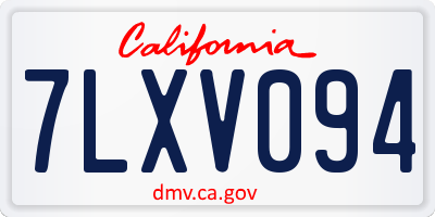 CA license plate 7LXV094