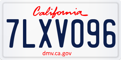 CA license plate 7LXV096