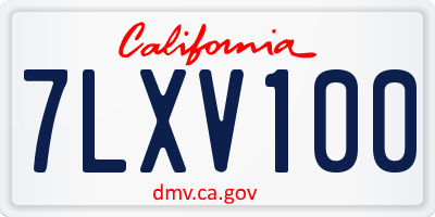 CA license plate 7LXV100