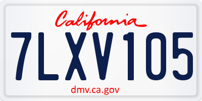 CA license plate 7LXV105