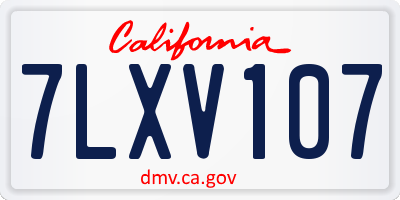 CA license plate 7LXV107
