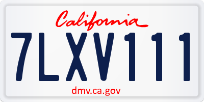 CA license plate 7LXV111