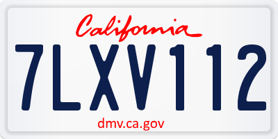 CA license plate 7LXV112