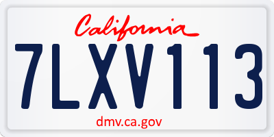 CA license plate 7LXV113