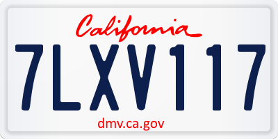 CA license plate 7LXV117