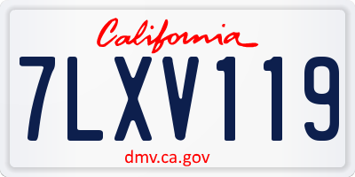 CA license plate 7LXV119