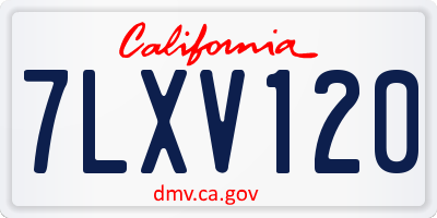 CA license plate 7LXV120